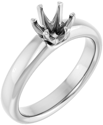 14K White 5.8 mm Round Engagement Ring Mounting (1)