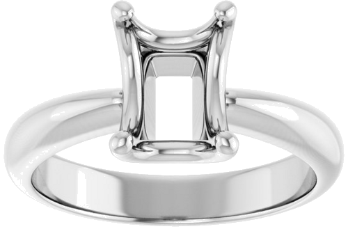 Sužadėtuvių Žiedas „Solitaire Crown-Inspired“ 14k white gold Emerald 8mm x 6mm (3)