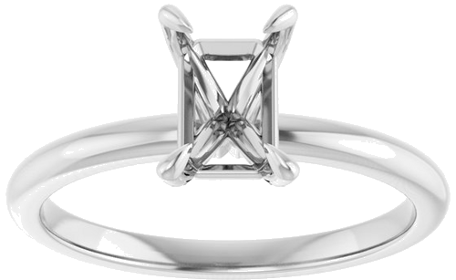 Sužadėtuvių Žiedas „Solitaire“ 925 Sidabro Emerald 7mm x 5mm (3)