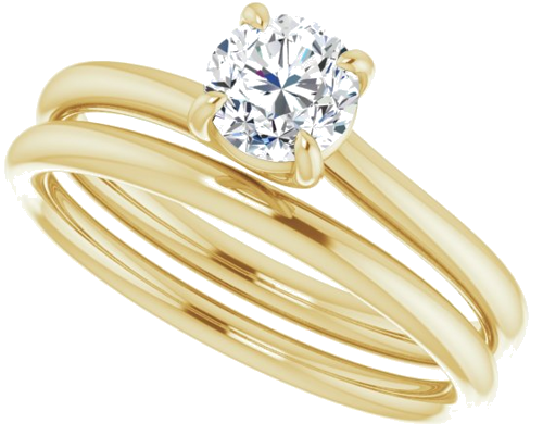 14K Yellow 5.2 mm Round Engagement Ring Mounting (10)