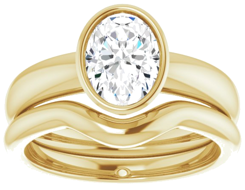 14K Yellow 8x6 mm Oval Engagement Ring Mounting (8)