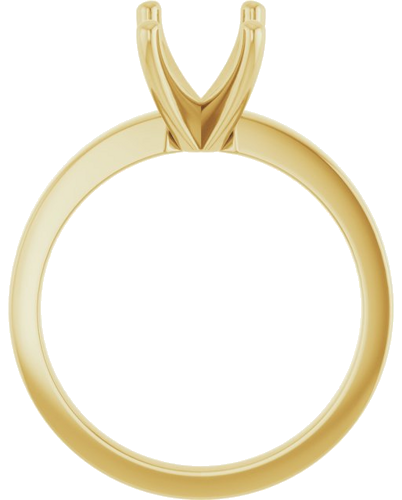 14K Yellow 8x6 mm Emerald Solitaire Engagement Ring Mounting (2)