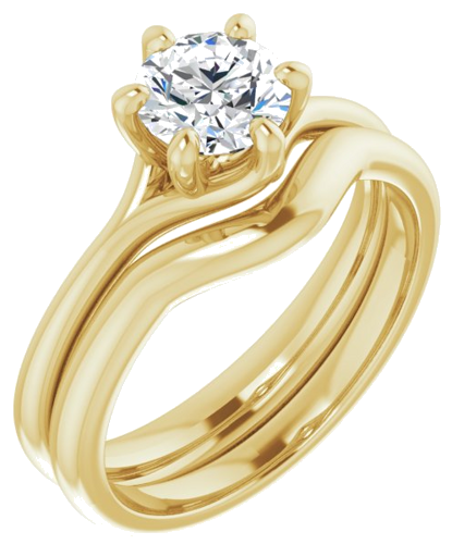 Sužadėtuvių Žiedas „Solitaire“ 417 Geltonojo Aukso Round 6mm (6)