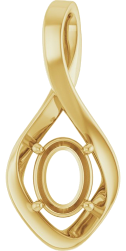 14K Yellow  8x6 mm Oval Pendant Mounting (1)