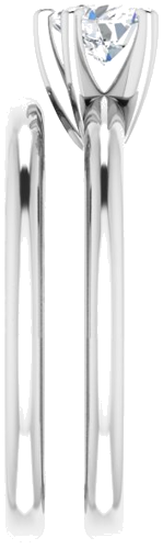 14K White  5x5 mm Heart Solitaire Engagement Ring Mounting (9)