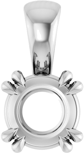 Pakabukas „Double Claw-Prong Solitaire“ 14k white gold Round 6.5mm (1)