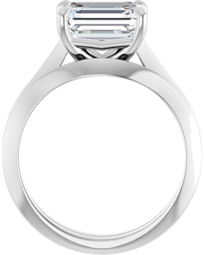 Platinum 9x7 mm Emerald Solitaire Engagement Ring Mounting (5)