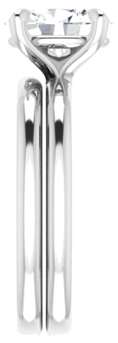 14K White  9x7 mm Oval Solitaire Engagement Ring Mounting (9)