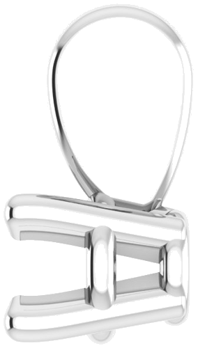 14K White 2.5 mm Round 4-Prong Pendant Mounting (3)