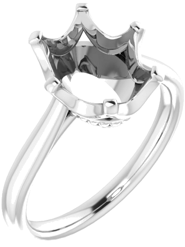 Sužadėtuvių Žiedas „Solitaire“ 14k white gold Oval 11mm x 9mm (1)