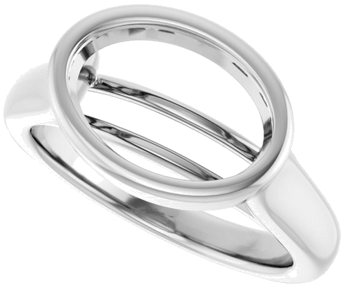 Sužadėtuvių Žiedas „Bezel-Set Solitaire“ 14k white gold Oval 11.5mm x 8mm (5)