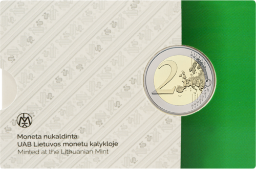 2022 Литва Suvalkija Монета с номинал 2 евро върху карта (3)
