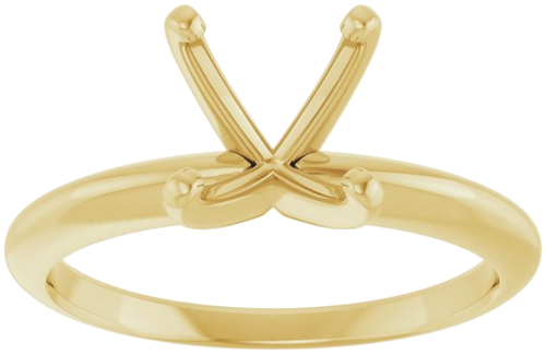 Sužadėtuvių Žiedas „Solitaire“ 585 Geltonojo Aukso Round 7.8mm x 8.6mm (3)