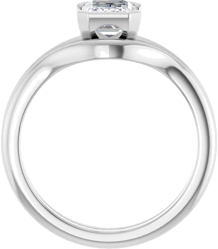 Sužadėtuvių Žiedas „Half-Bezel“ 14k white gold Emerald 7mm x 5mm (7)