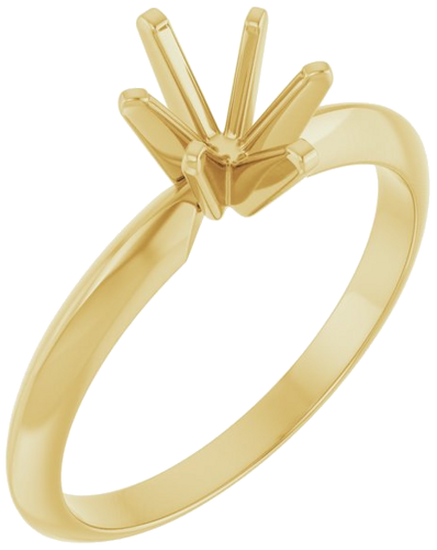 14K Yellow 7.5x5.5 mm Oval 6-Prong Solitaire Engagement Ring Mounting (1)