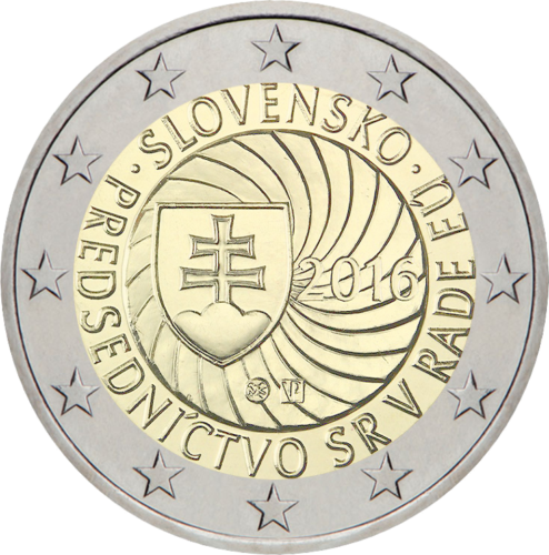 2016 Slovākijas prezidentūra ES 2 eiro monēta (1)
