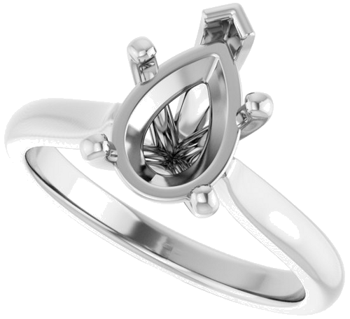 Sužadėtuvių Žiedas 14k white gold Pear 10mm x 7mm (5)