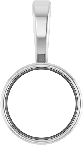 14K White 6.5 mm Round Bezel-Set Solitaire Pendant Mounting (1)
