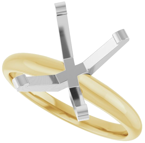 Sužadėtuvių Žiedas „Solitaire“ 14k yellow/white gold Emerald 10mm x 8mm (5)