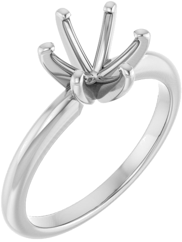 Sužadėtuvių Žiedas „Solitaire“ 10k white gold Round 7.4mm (1)