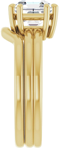 Sužadėtuvių Žiedas „Solitaire“ 14k yellow gold Asscher 7mm (9)