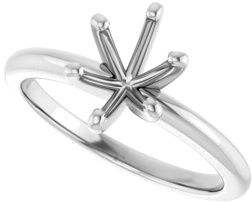 14K White  8x6 mm Oval Solitaire Engagement Ring Mounting (5)