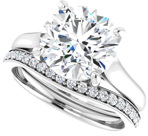 14K White 9.4 mm Round Solitaire Engagement Ring Mounting (10)