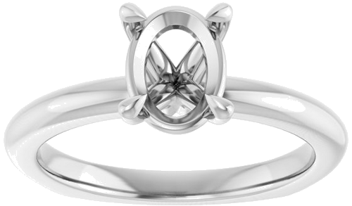 Sužadėtuvių Žiedas „Claw-Prong Euro Shank“ 14k white gold Oval 8mm x 6mm (3)