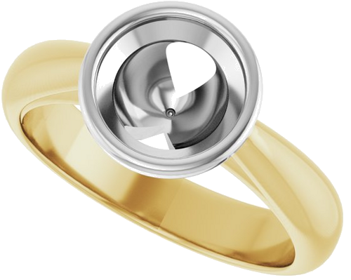 Sužadėtuvių Žiedas „Bezel-Set Solitaire“ 14k yellow/white gold Round 7.4mm (5)