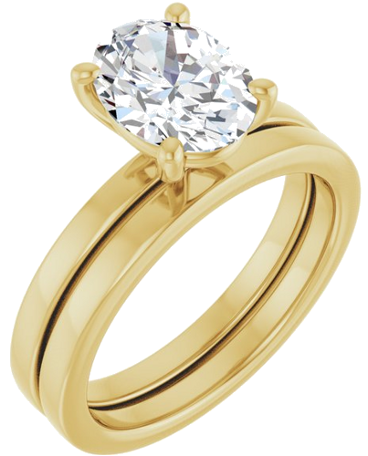 Sužadėtuvių Žiedas „Solitaire“ 14k yellow gold Oval 9mm x 7mm (6)