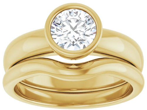 Sužadėtuvių Žiedas „Bezel-Set Solitaire“ 14k yellow gold Round 6mm (8)