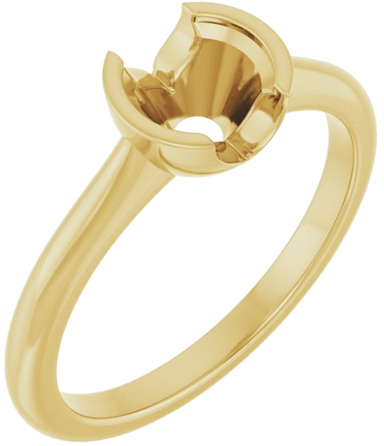 Sužadėtuvių Žiedas „Half-Bezel Solitaire“ 14k yellow gold Round 6mm (1)