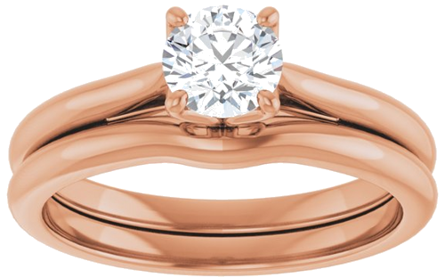 14K Rose  5.2 mm Round Solitaire Engagement Ring Mounting (8)