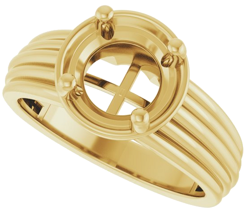 Sužadėtuvių Žiedas „Solitaire Vintage-Inspired“ 14k yellow gold Round 8mm (5)