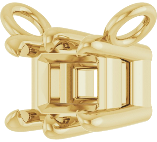 14K Yellow 4x3 mm Emerald 6-Prong Necklace Center (2)