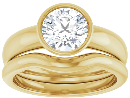 Sužadėtuvių Žiedas „Bezel-Set Solitaire“ 14k yellow gold Round 7mm (8)
