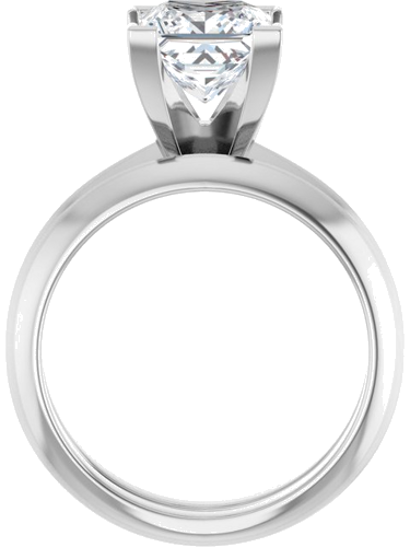 Sužadėtuvių Žiedas „Knife-Edge“ 14k white gold Square 7mm (7)