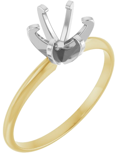 Sužadėtuvių Žiedas „Solitaire“ 585 Baltojo Ir Geltonojo Aukso Round 6.4mm (1)