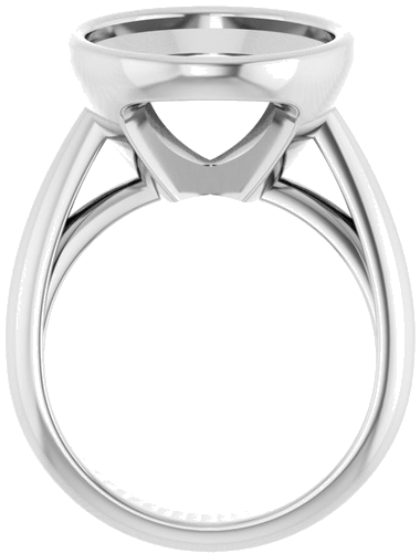 Sužadėtuvių Žiedas „Bezel-Set Solitaire“ 10k white gold Oval 18mm x 13mm (2)