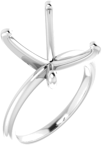 10K White  12x10 mm Emerald Solitaire Engagement Ring Mounting (1)