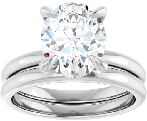 Platinum  10x8 mm Oval Solitaire Engagement Ring Mounting (8)