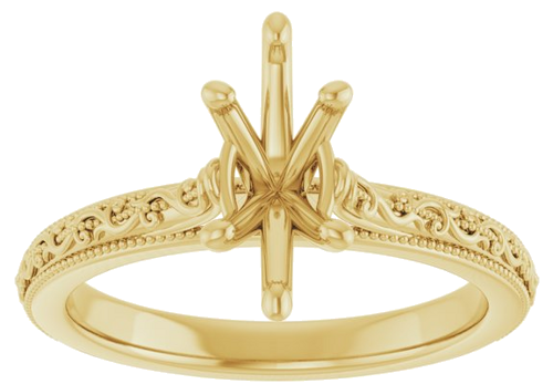 Sužadėtuvių Žiedas „Solitaire Sculptural“ 10k yellow gold Marquise 10mm x 5mm (3)