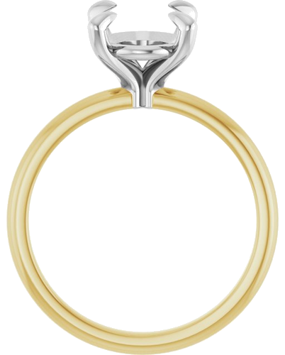 Sužadėtuvių Žiedas „Solitaire“ 18k yellow/white gold Oval 10mm x 8mm (2)