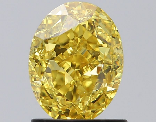 1.53 carat Fancy Vivid Yellow-VVS1 Natūralus Oval Deimantas (1)