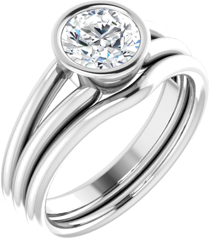 14K White 6.5 mm Round Engagement Ring Mounting (6)