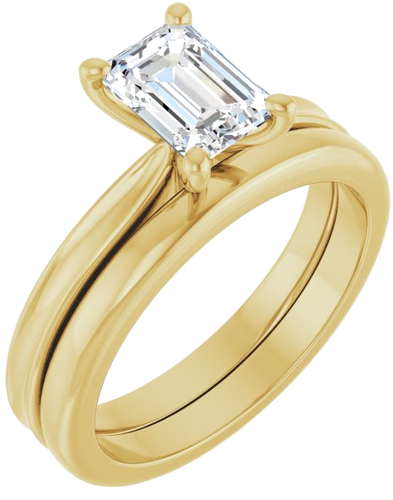 Sužadėtuvių Žiedas 14k yellow gold Emerald 7mm x 5mm (6)