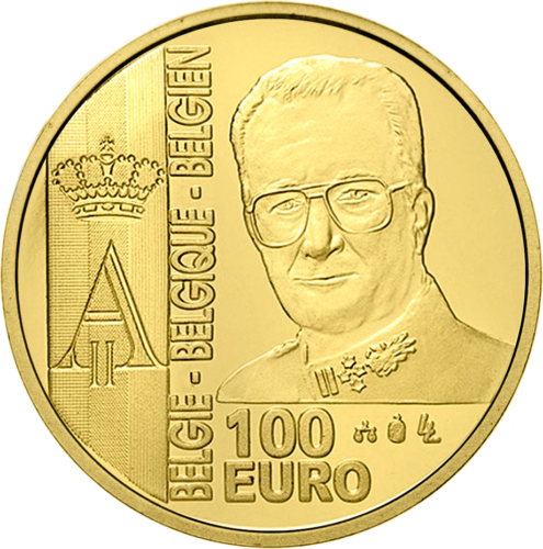 1/2 oz Albert II 2003 Belgija Franc Germinal 100 eurų auksinė moneta (1)