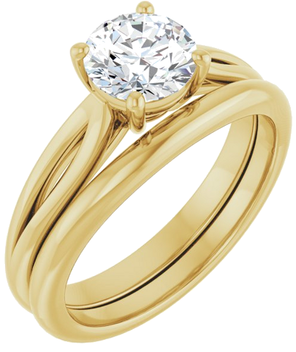 Sužadėtuvių Žiedas „Solitaire“ 14k yellow gold Round 6.5mm (6)
