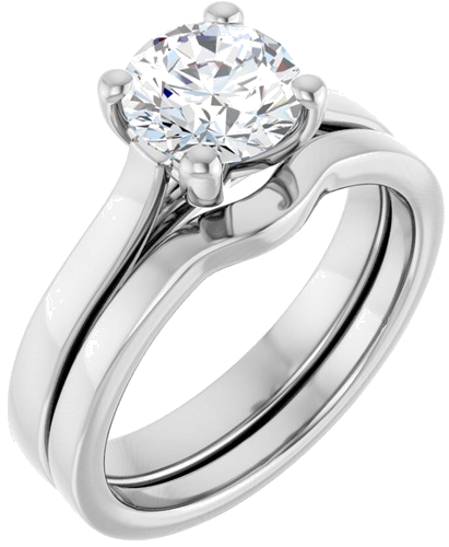 Sužadėtuvių Žiedas 18k white gold Round 7mm (6)