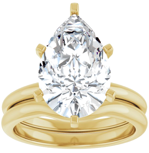 Sužadėtuvių Žiedas 10k yellow gold Pear 14mm x 9mm (8)